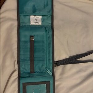 Thirty-One Teal and Gray Key & Card Holder